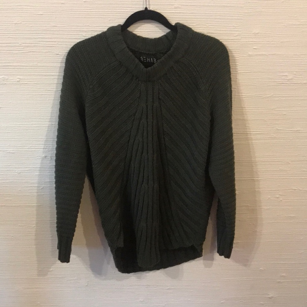 Olive Green Chunky Knit Sweater